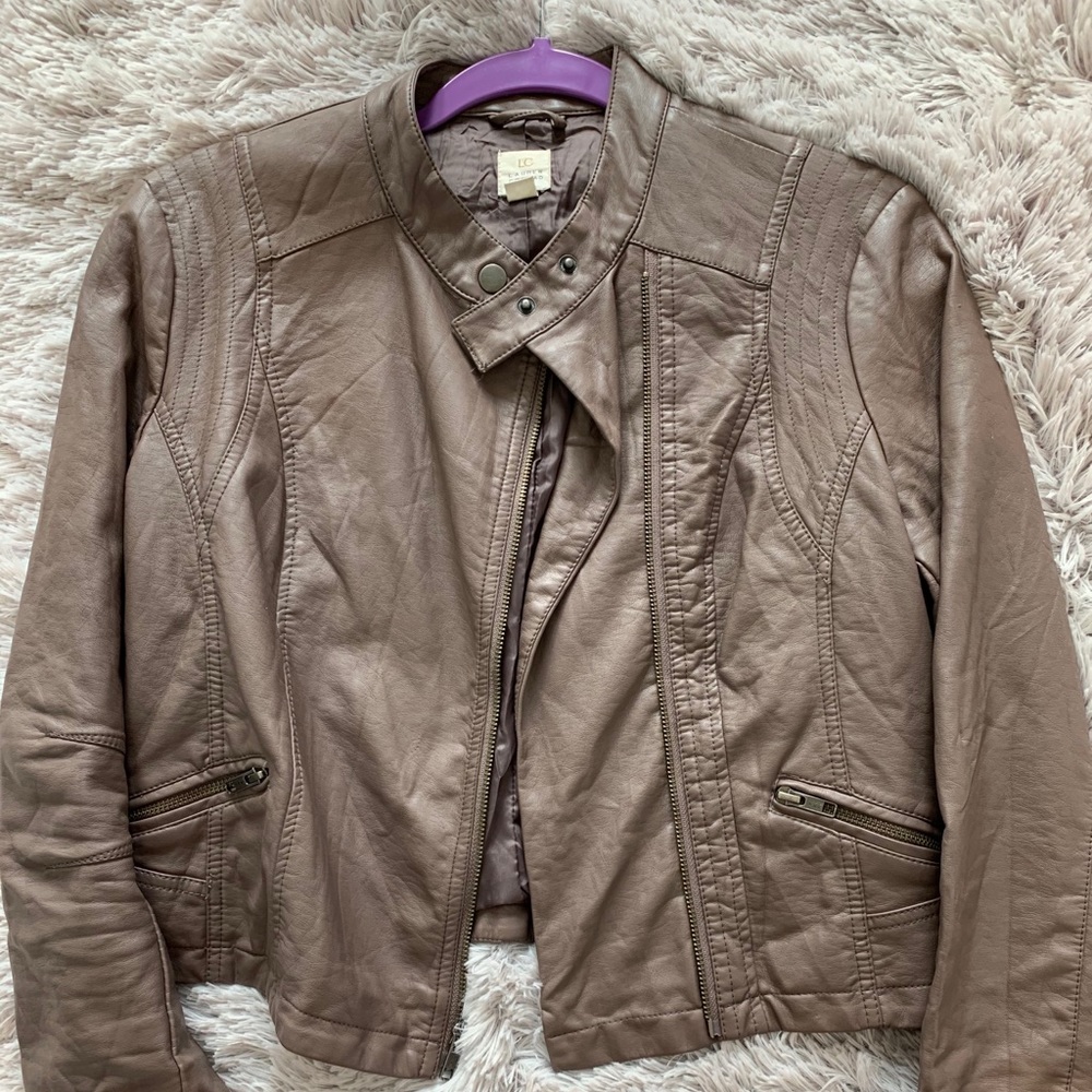 Tan leather jacket